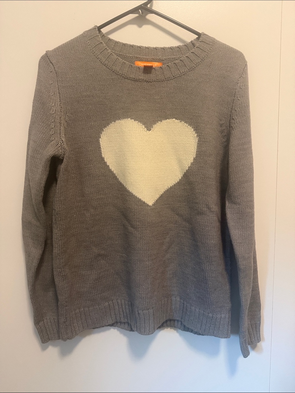 Joe Fresh Gray Sweater with Cream Heart Motif